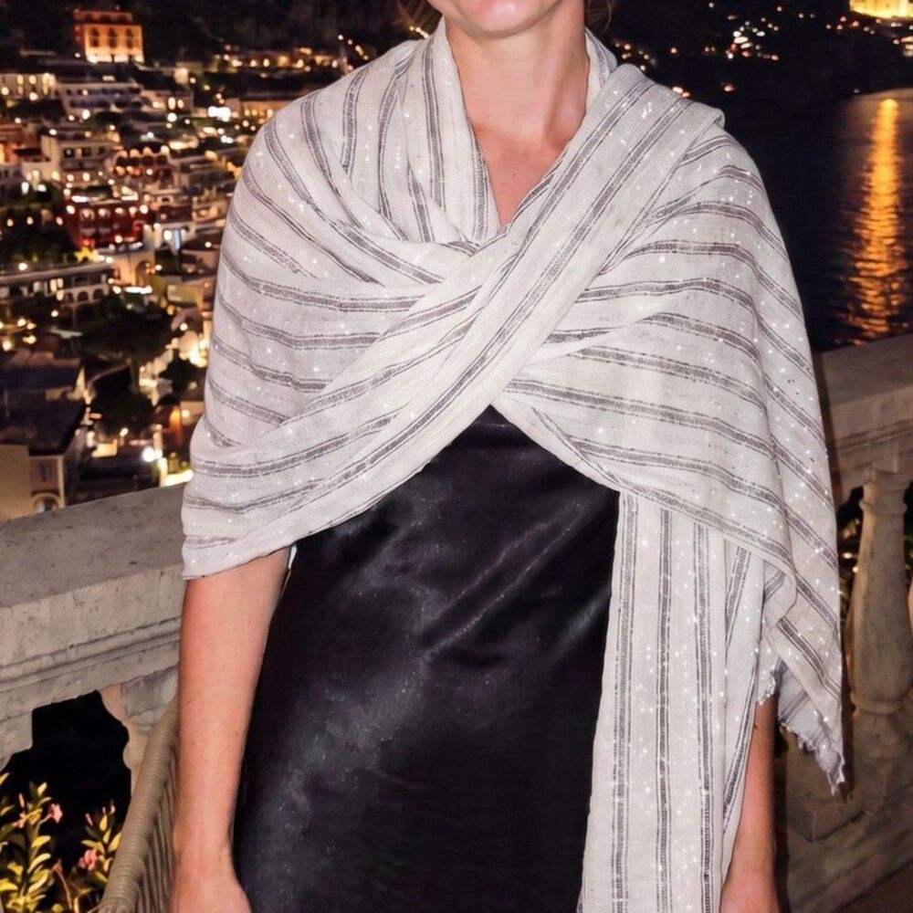 Bruno Cucinnelli Sparkling Linen Scarf